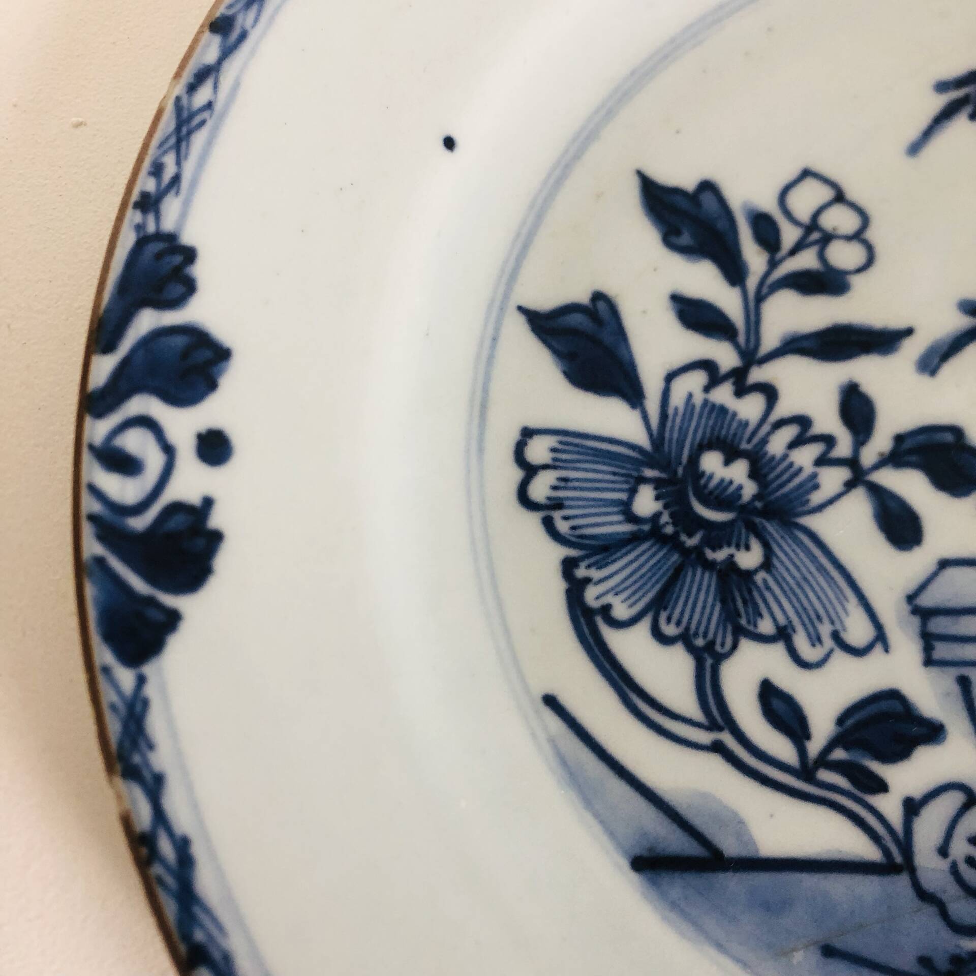 Blue and white porcelain plate from China