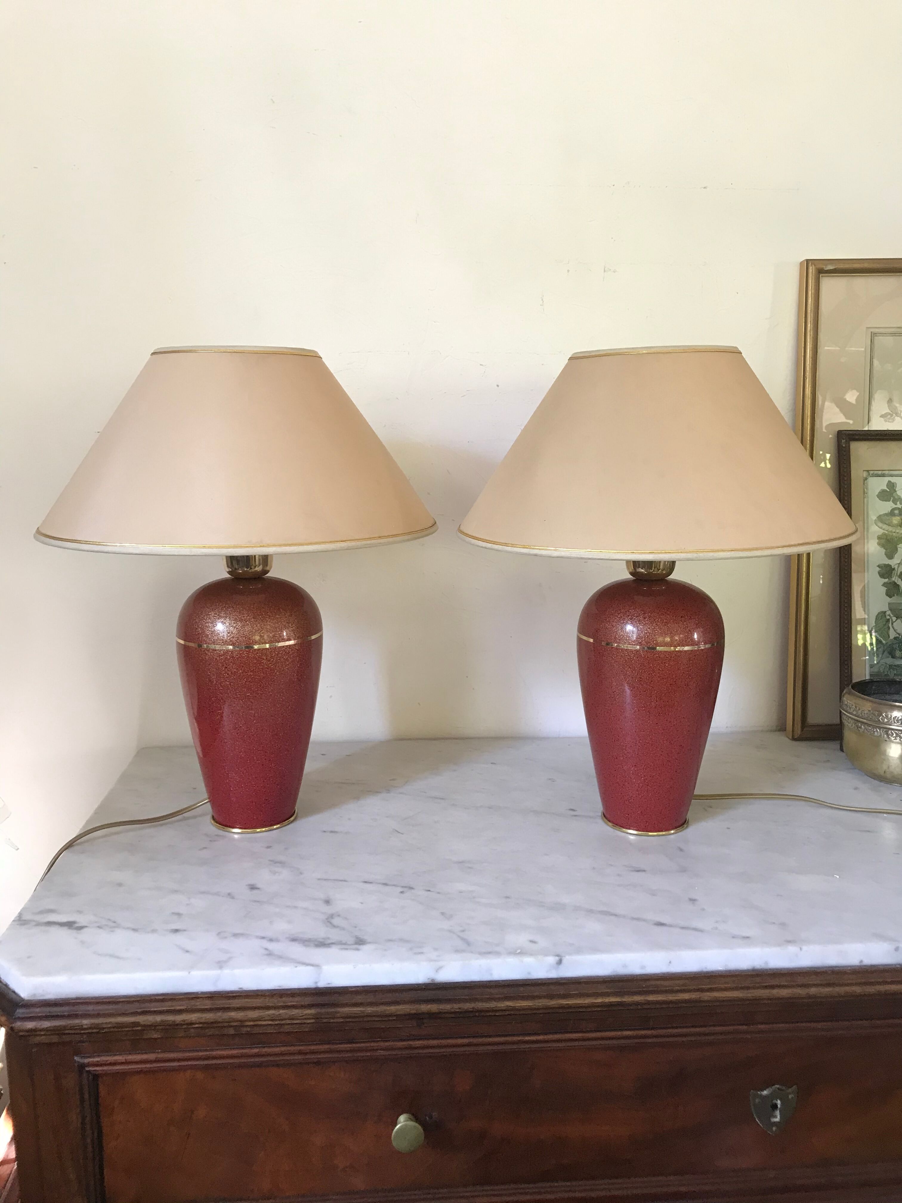 Pair of vintage lamp feet