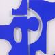 Antonine de Saint Pierre Blue lacquered metal sign. Contemporary