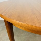 Round extendable Scandinavian table, teak, 1960s
