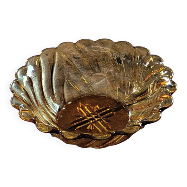 Coupe en verre ambré 60's