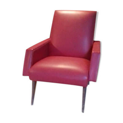 Fauteuil skaï années 60