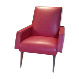 Fauteuil skaï années 60