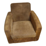 Vintage armchair in upturned skin