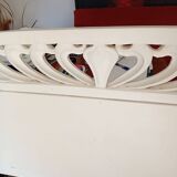 Banc Art Nouveau en bois de style colonial, rénové