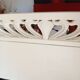 Art Nouveau wooden bench, colonial style, period, renovated.