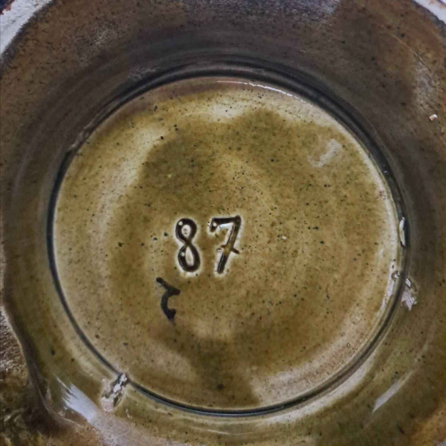 Majolica slip pot cover, height 20cm