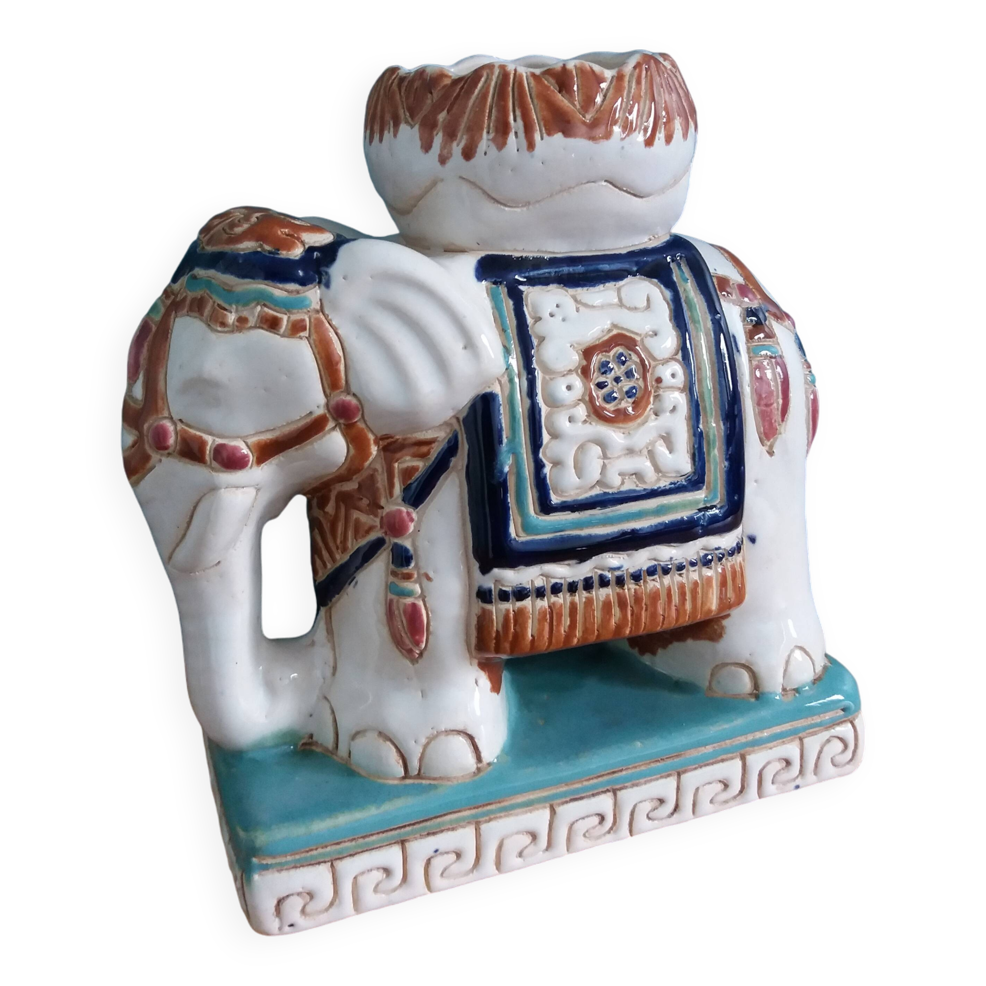 Elephant signed plant holder or candle holder