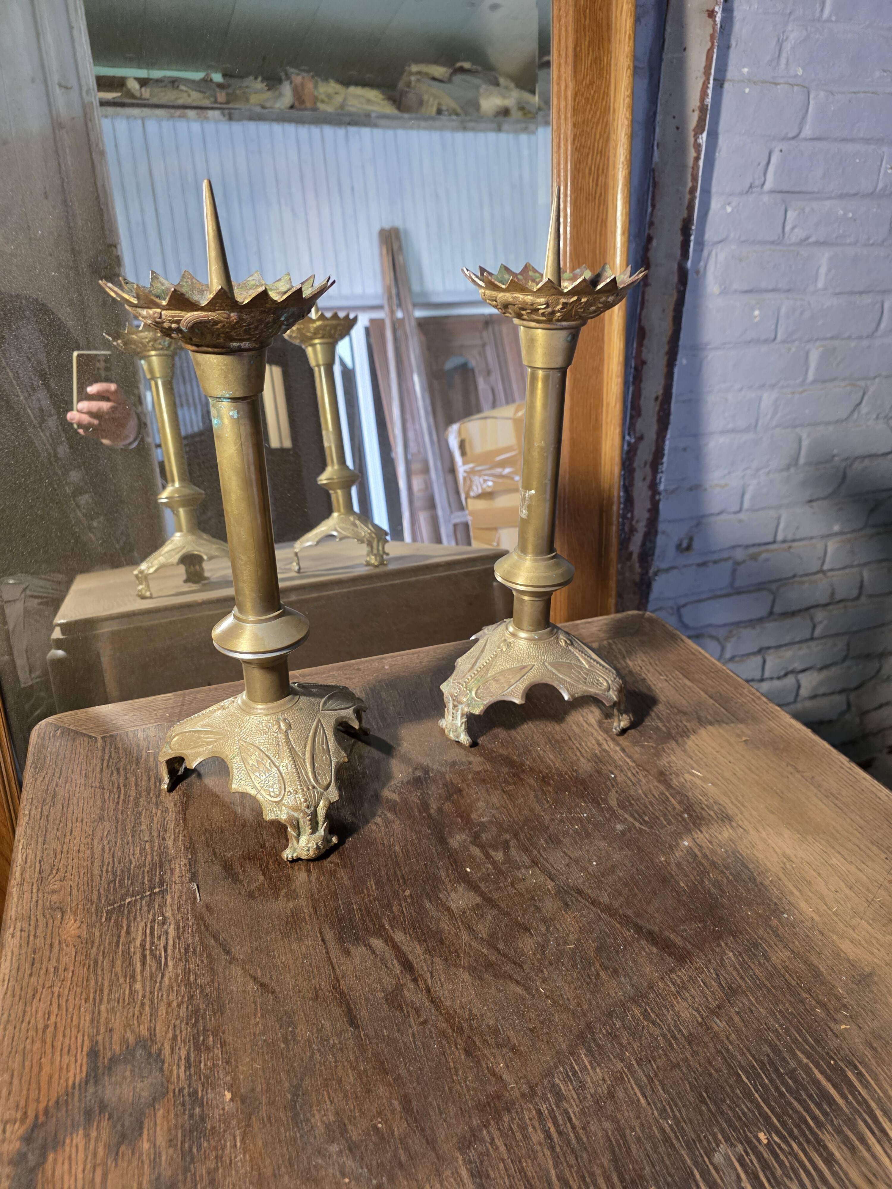 Pair of antique candlesticks