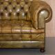 Canapé Chesterfield en cuir teint à la main, victorien rempli de crin de cheval