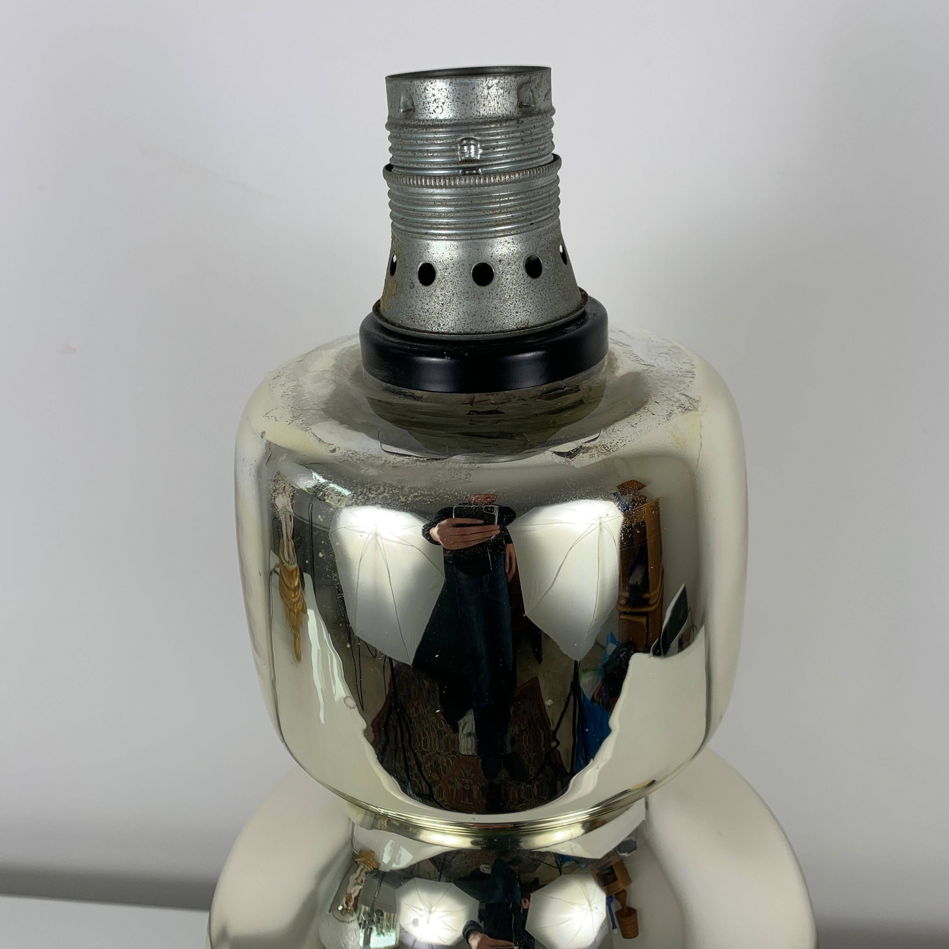 Eglomisé glass lamp foot