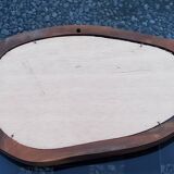 Fish design mirror in walnut stamped R.Lecompte