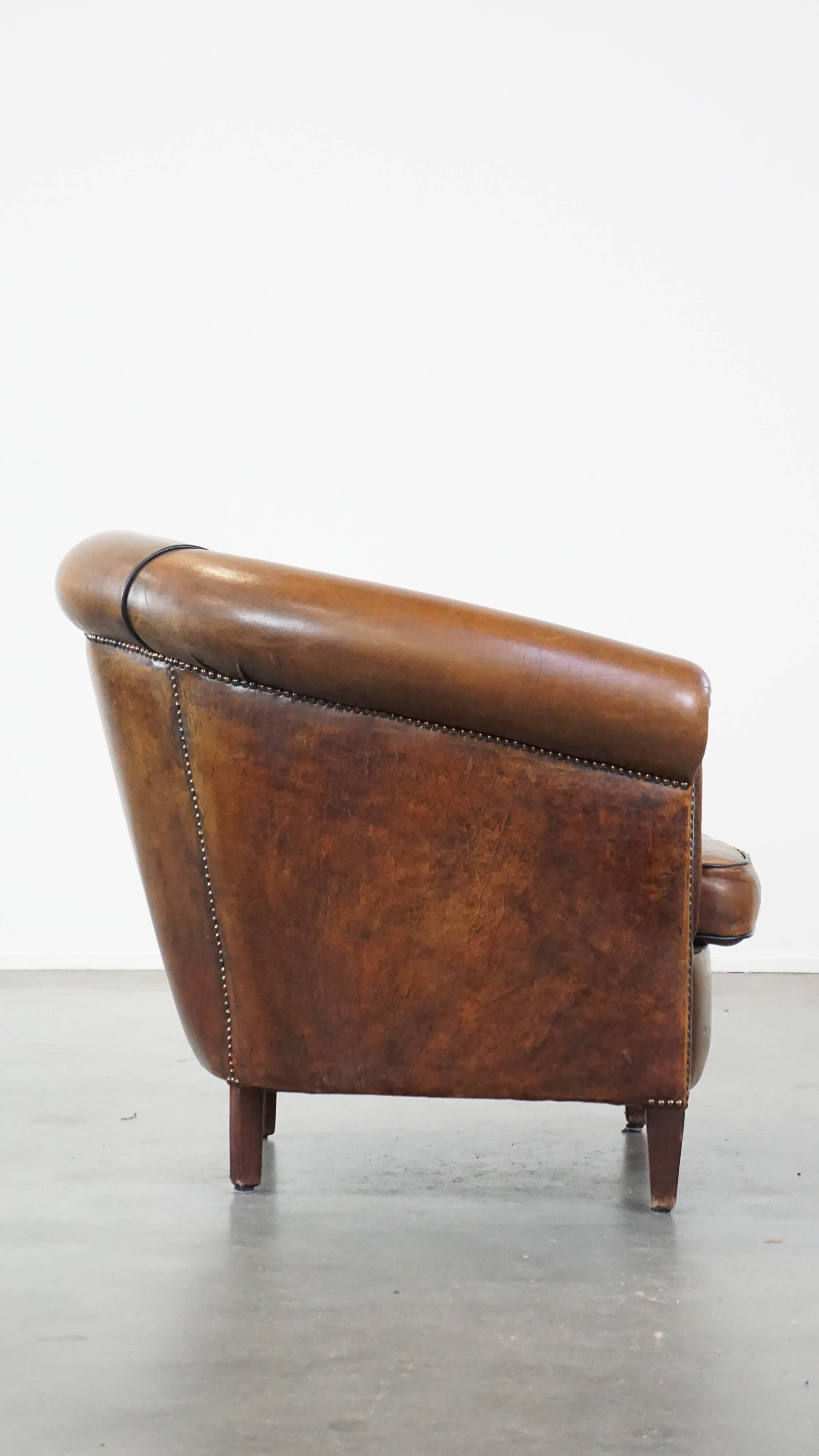 Sheep leather club armchair