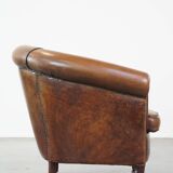 Sheep leather club armchair