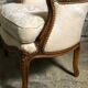 Armchairs Louis XV style carved walnut and fabric