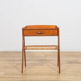 Mid-Century Teak and Rattan Nightstands by Søren Rasmussen, Denmark, 1960s,