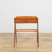 Mid-Century Teak and Rattan Nightstands by Søren Rasmussen, Denmark, 1960s,