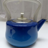 Old blue enamelled kettle