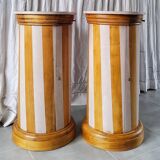 A pair of distressed bedside tables.
