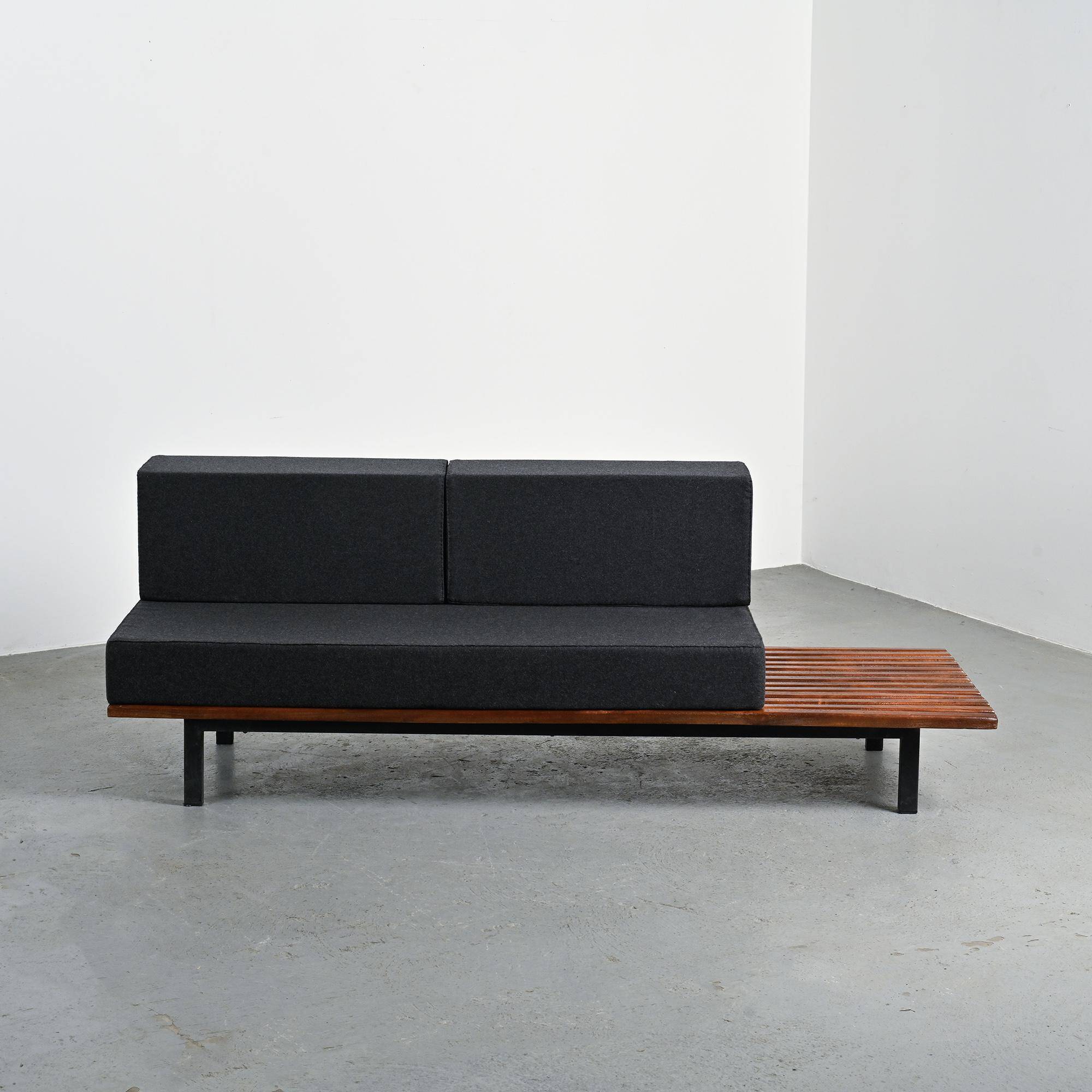 Cansado bench in mahogany by Charlotte Perriand, Mauritania, 1962