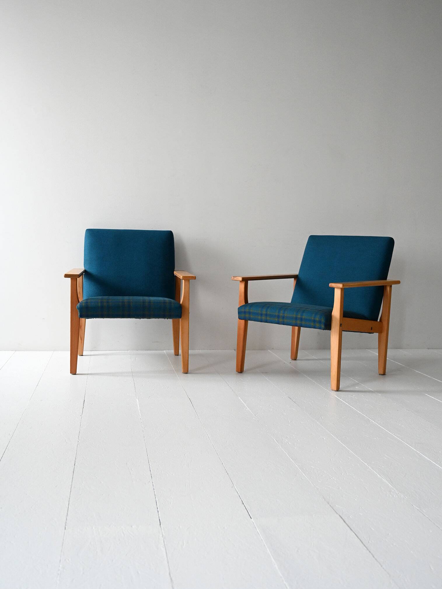 Pair of vintage Bruksbo armchairs, Norway