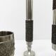 Set de 5 vases et coupes brutalistes en acier 1970