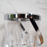 Seau à glace vintage cristal et chrome
