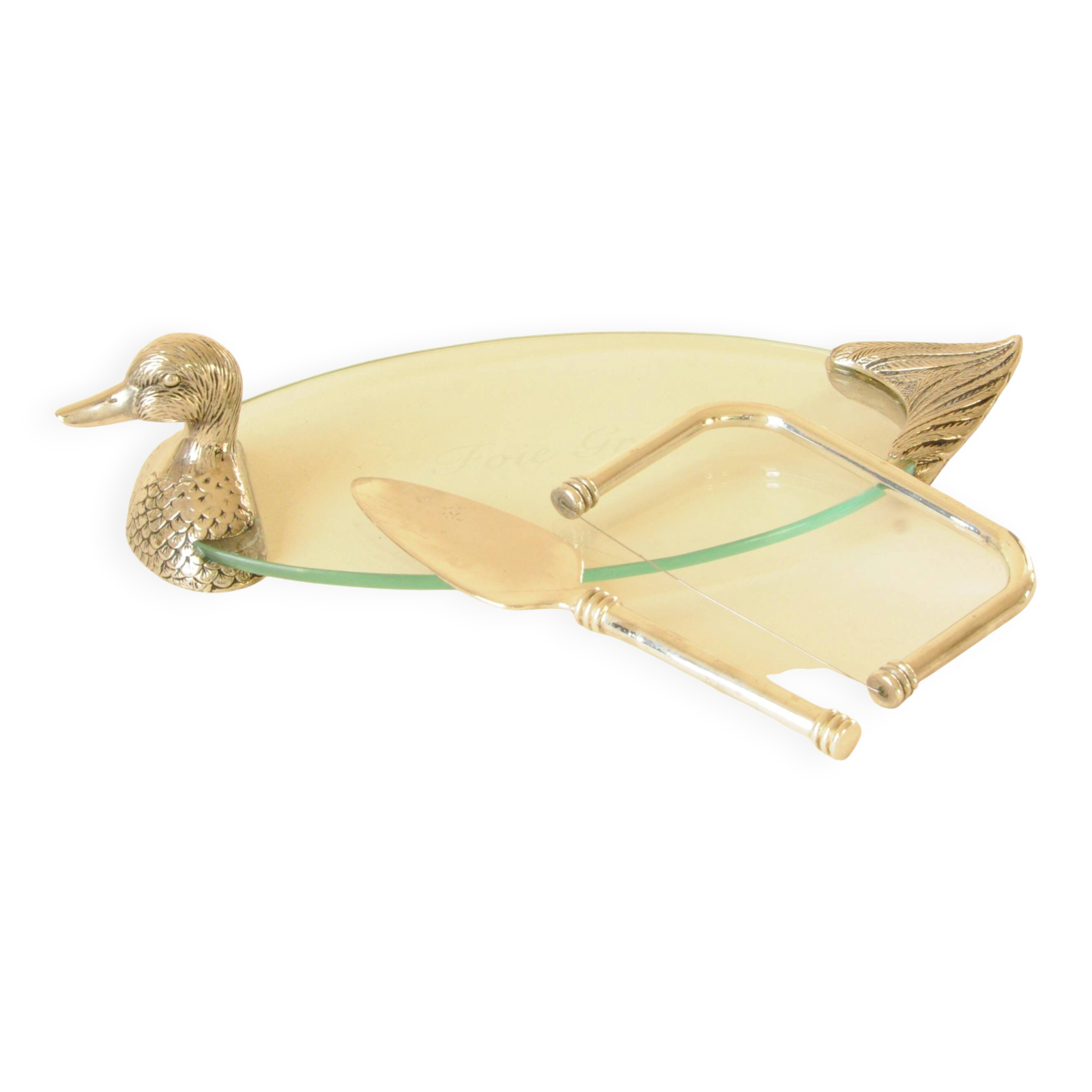 Vintage Foie Gras Dish - Duck Design – Glass Presentation Platter