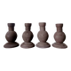 Four vintage handcrafted candle holders