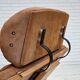 1980s, Swedish swivel armchair, nubuck leather, canvas, bent beech wood.