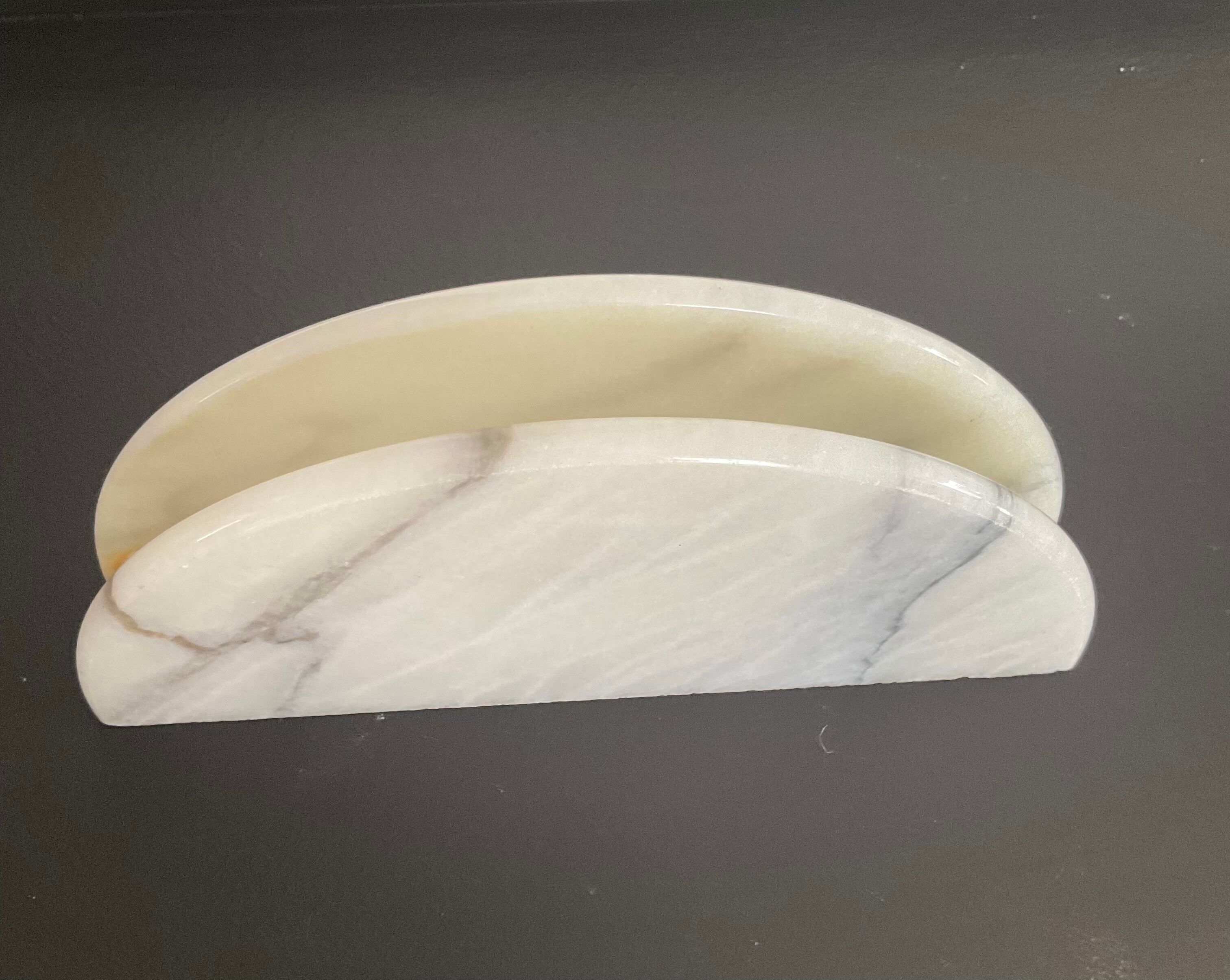 Vintage white marble mail holder
