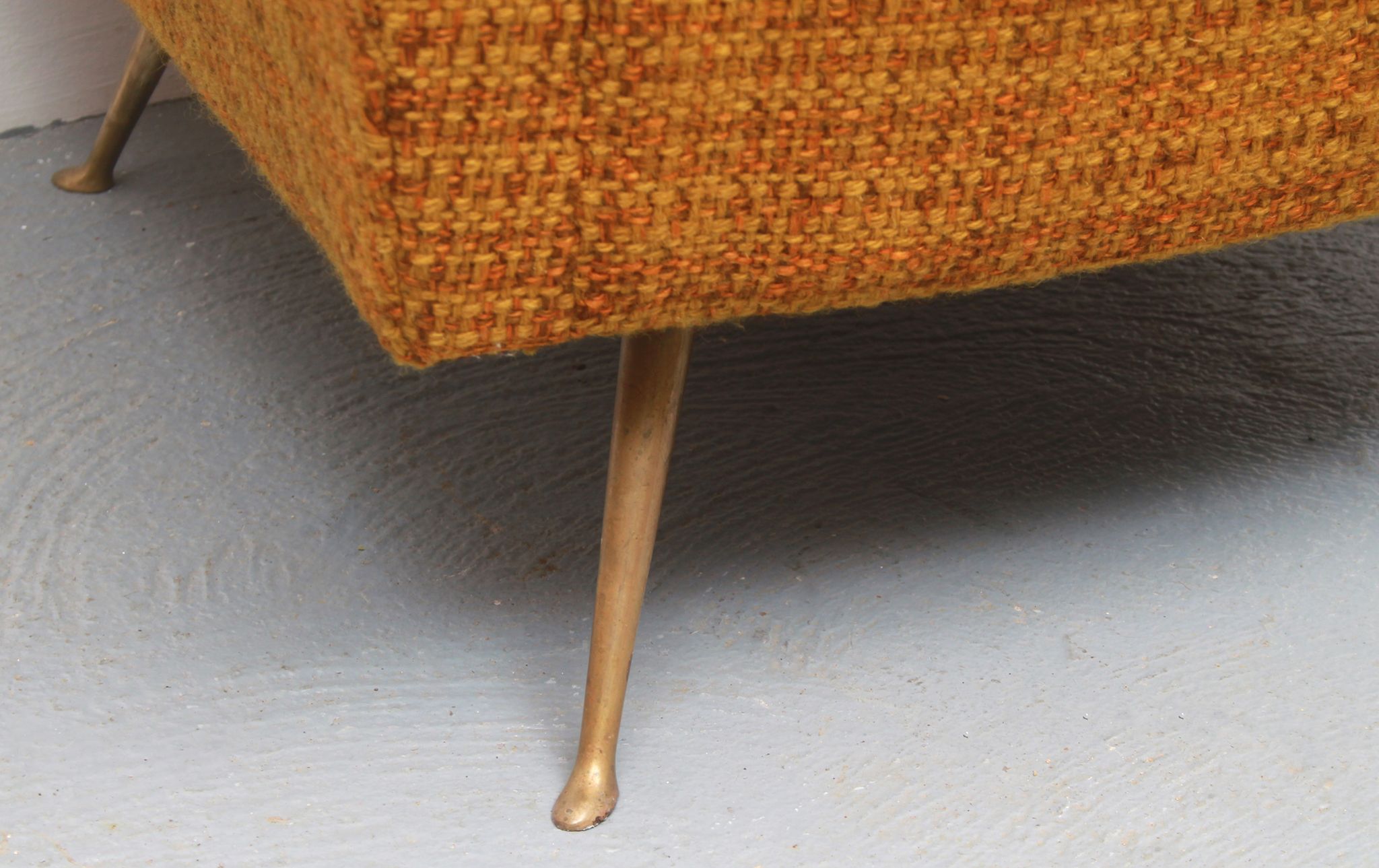 1950s chair in corn yellow , legs in brass