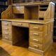 Bureau à rideau américain vintage en bois