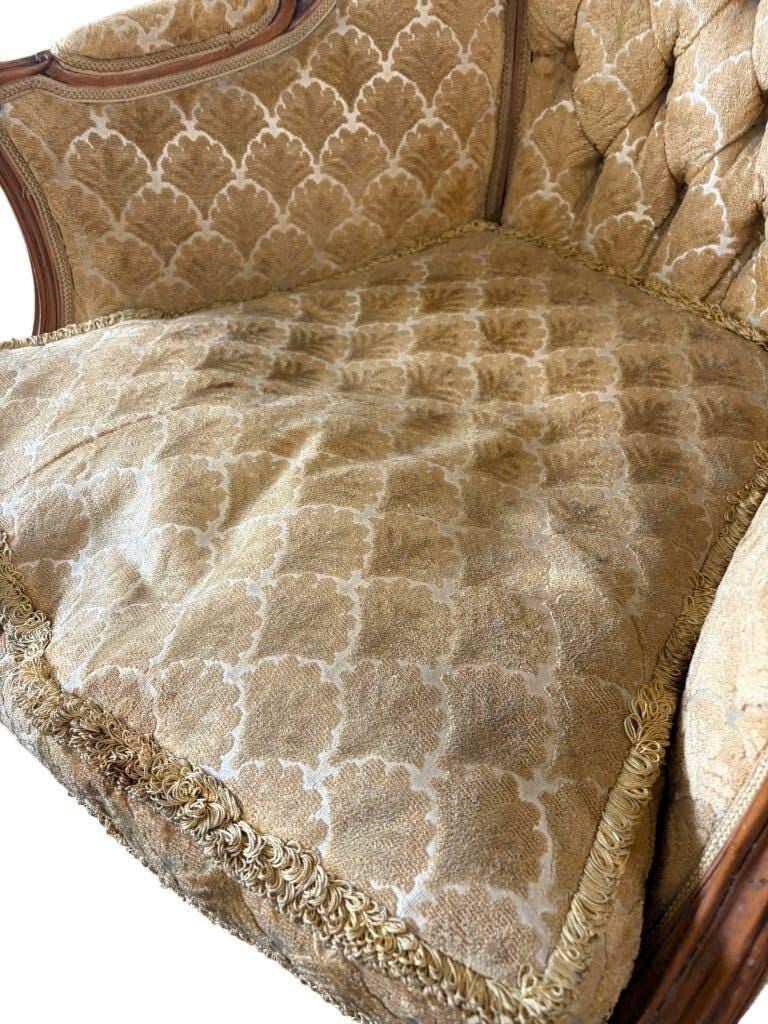 Fauteuil baroque vintage jaune doré / une place / canapé