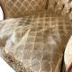 Fauteuil baroque vintage jaune doré / une place / canapé