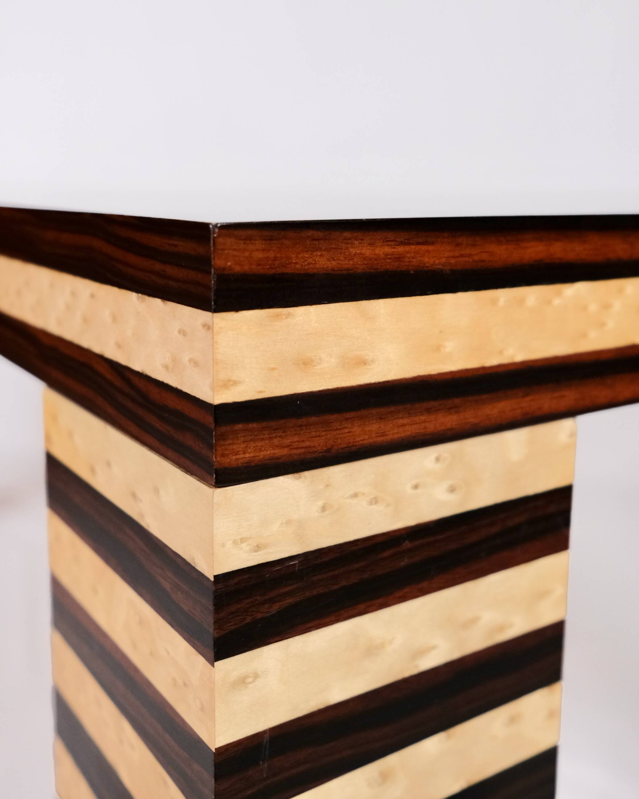 Memphis style dining table, wood, Italy