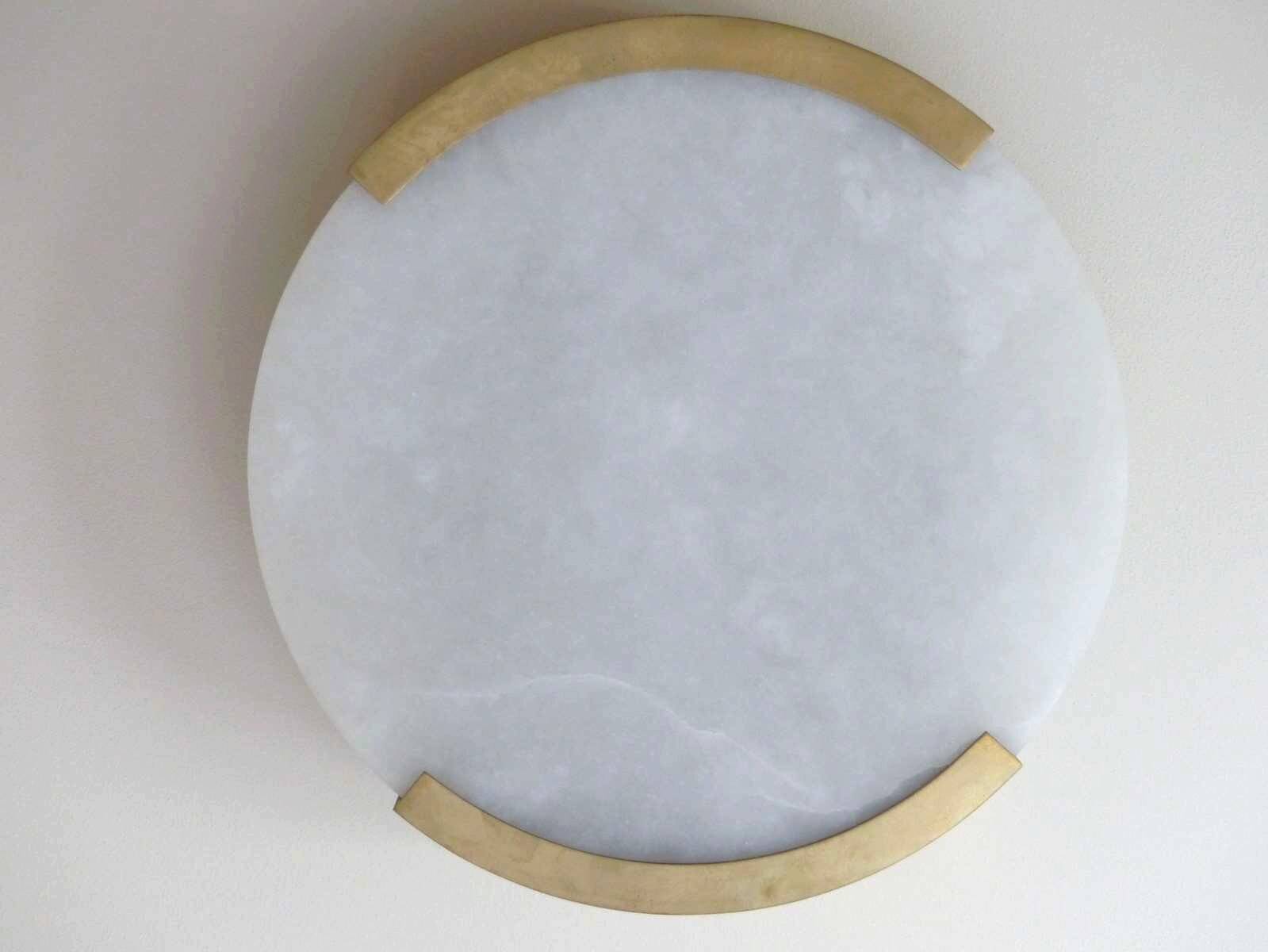 Large Melange ceiling light Brass & Natural Alabaster Kelly Wearstler