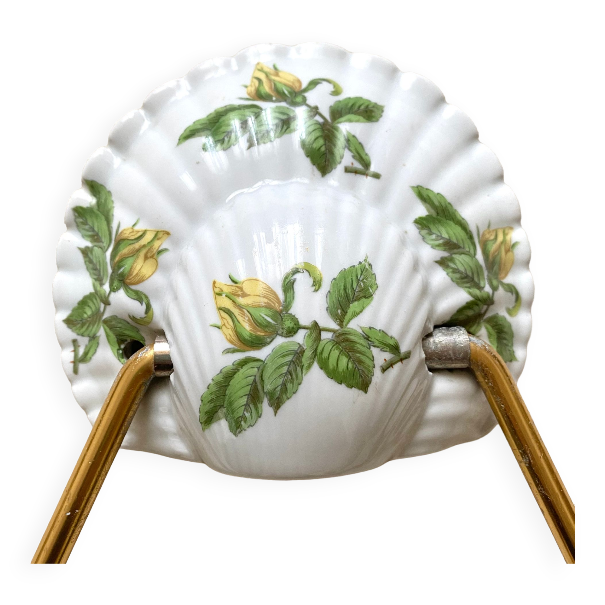 Old napkin holder in shell porcelain