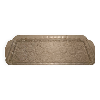 Etched glass serving tray