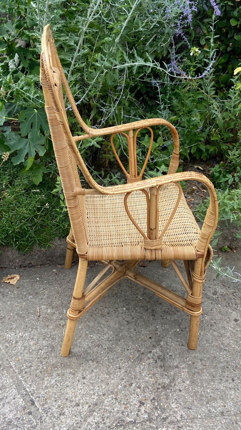 Adult vintage rattan armchair