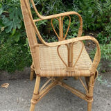Adult vintage rattan armchair