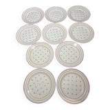 Lot of ten stamped Lunéville Imperial Flan ceramic plates