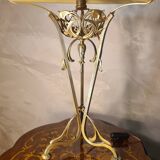 Lampe art nouveau bronze ciselée ancienne pied style majorelle