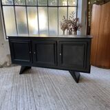 Brutalist black sideboard from the 60s
