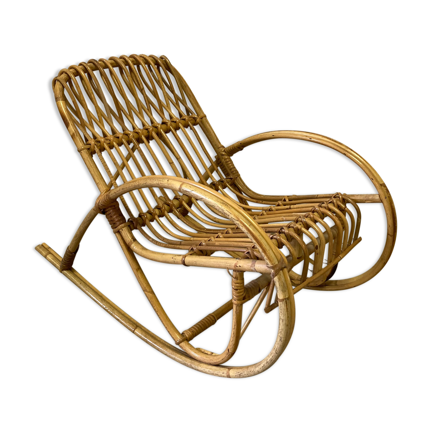 Vintage rattan rocking chair