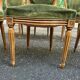 Set of 6 Louis XVI medallion chairs in green velvet, 1950.