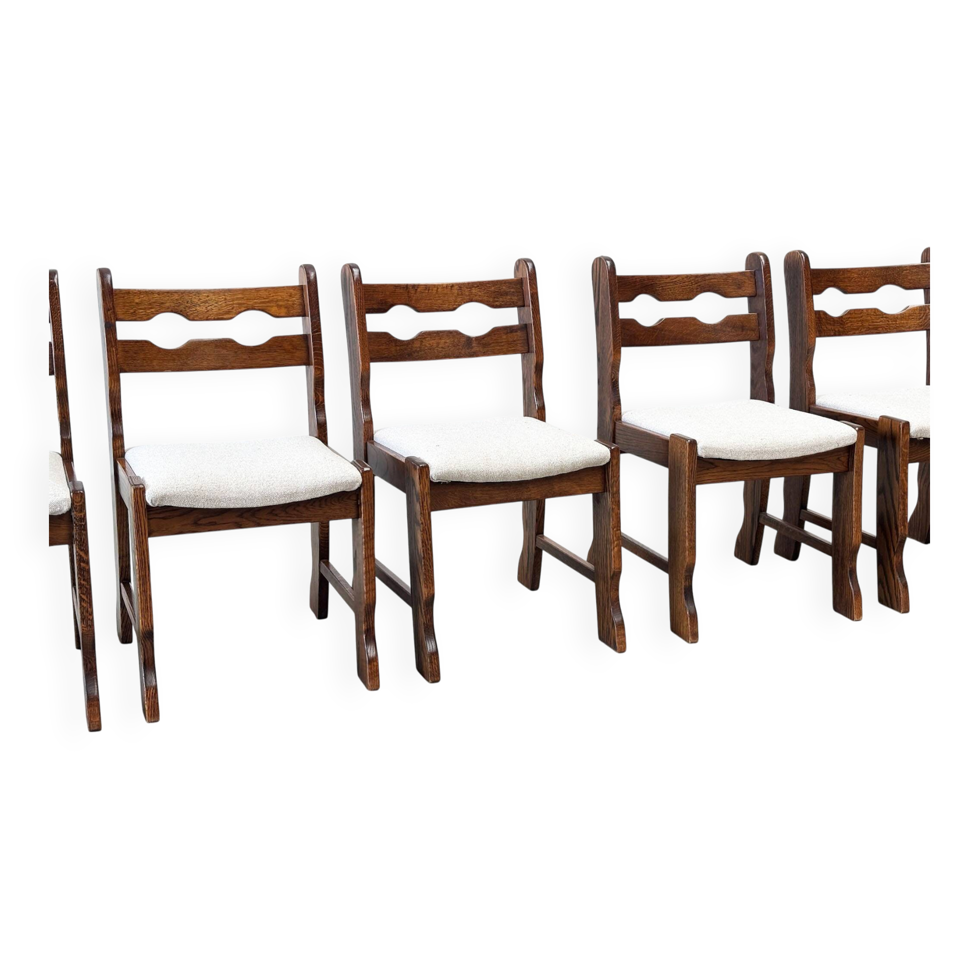 Set of six Razorback dining chairs