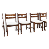Set of six Razorback dining chairs