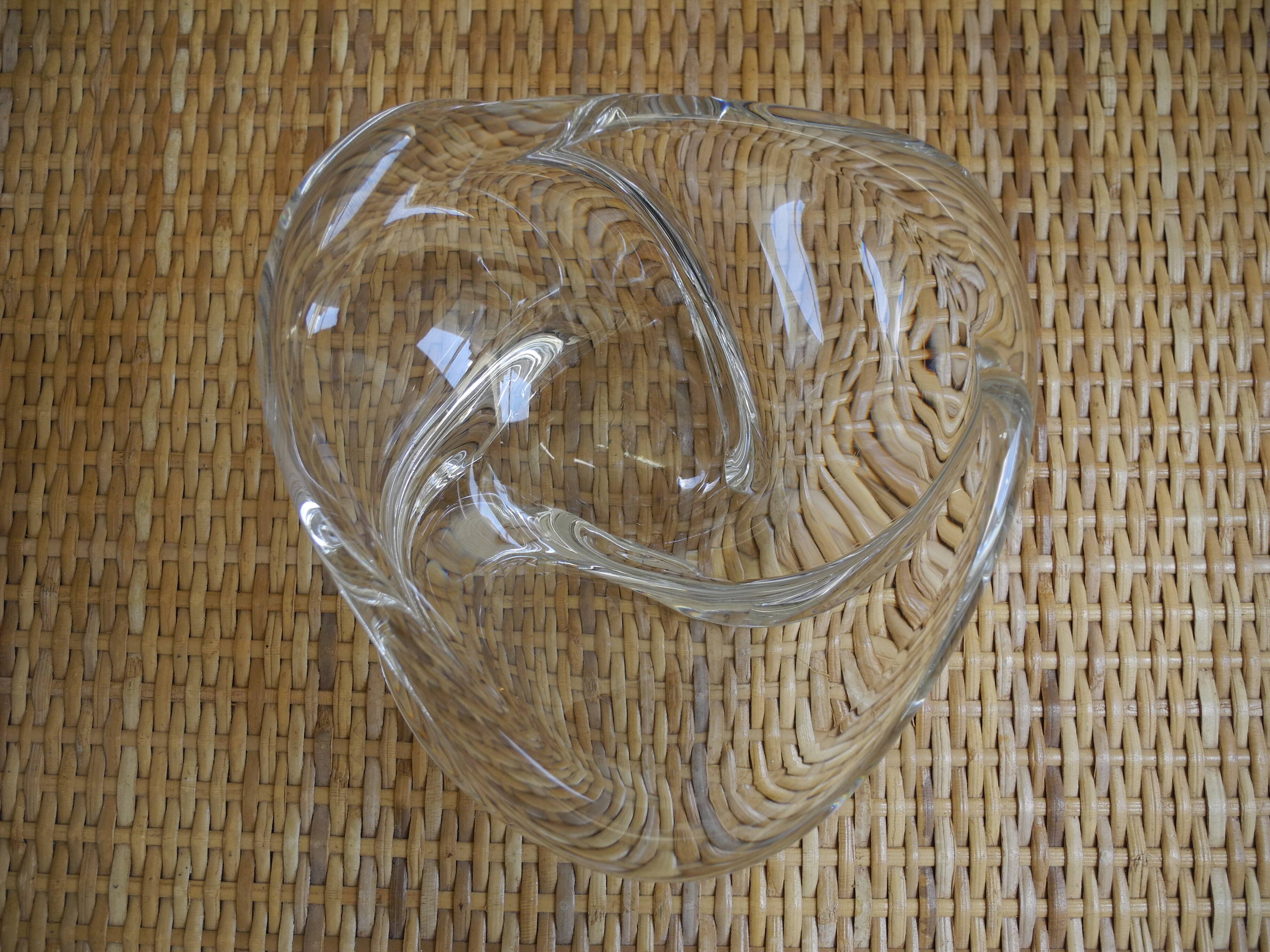 Saint Louis crystal pocket emptier vintage decorative ashtray