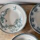Lot de 4 assiettes fleuries bleues